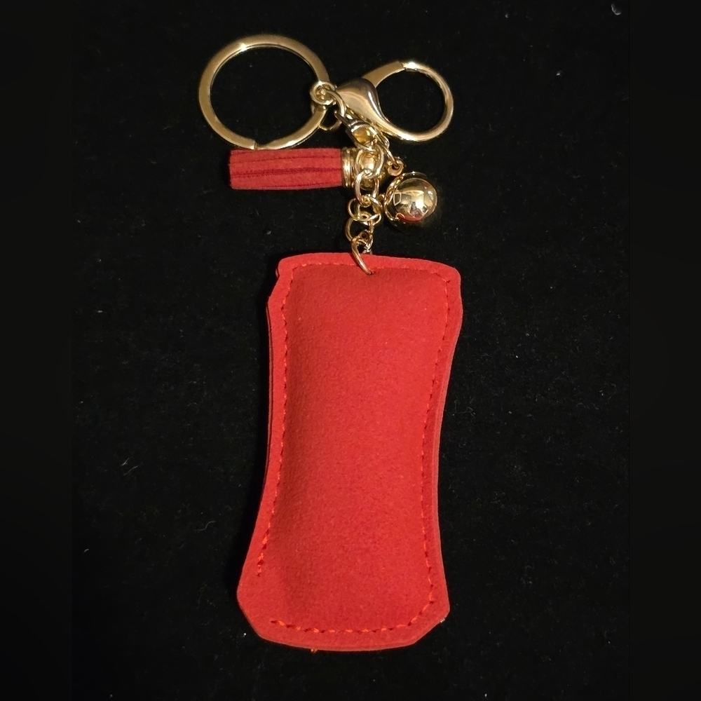 Cola Red and Silver Rhinestone Bag Charm / Keychain - Picture 2 of 2